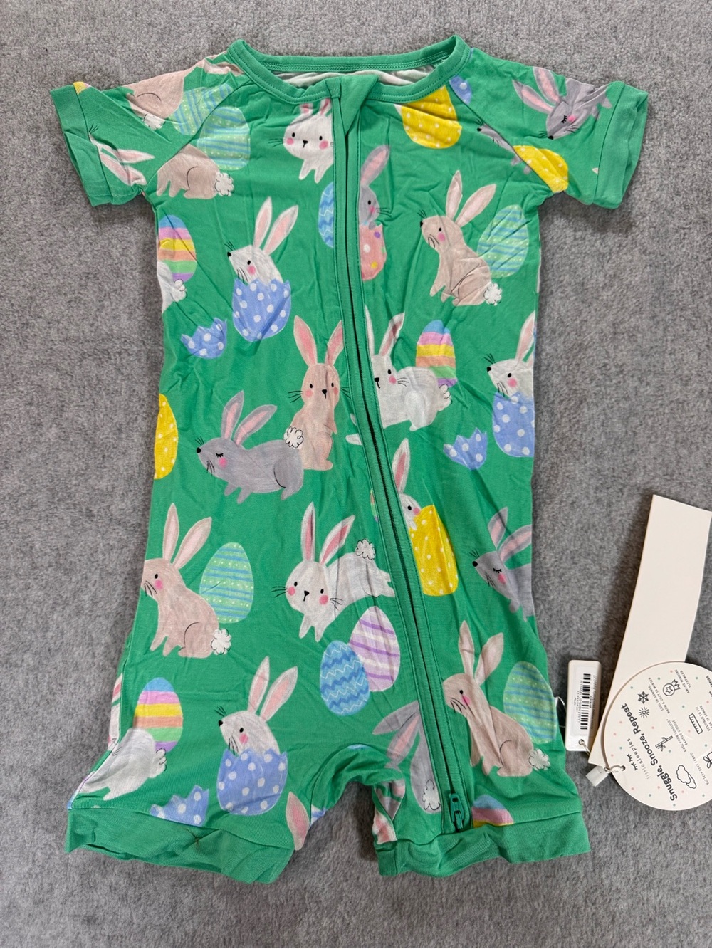 NWT Little Sleepies Hoppy Days Green Shorty Zippy - 2T
